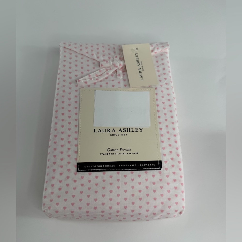 Laura Ashley Pink Heart Cotton Pillowcase Set